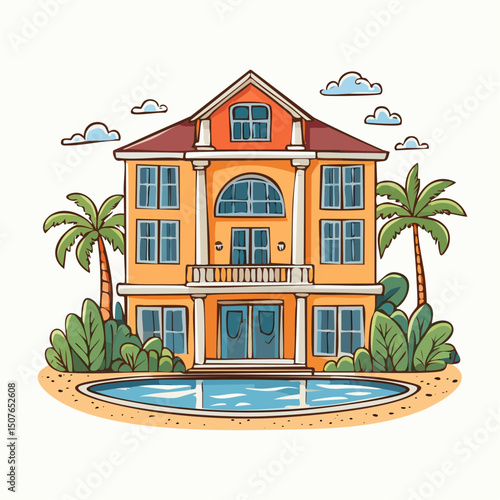 Vector Image: Artist's Rendition of Estate Home (11)