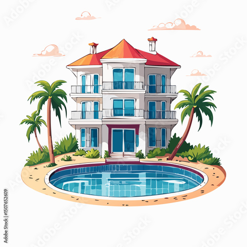 Vector Image: Artist's Rendition of Estate Home (18)