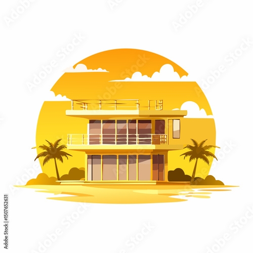 Vector Image: Artist's Rendition of Beach Home (25)