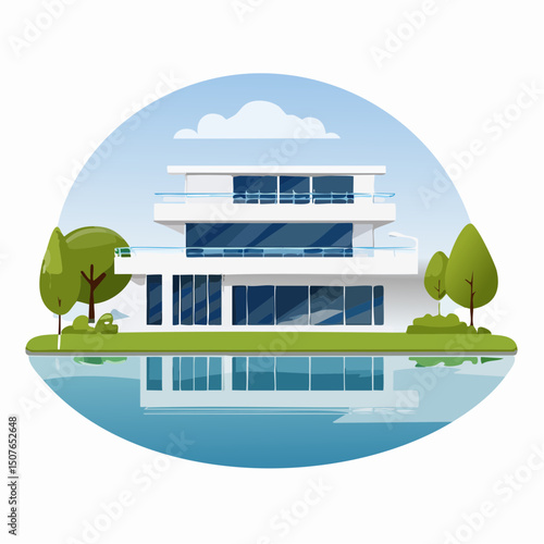 Vector Image: Artist's Rendition of Estate Home (31)