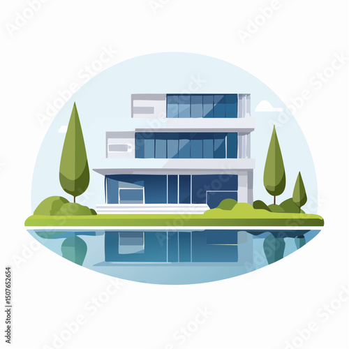 Vector Image: Artist's Rendition of Estate Home (30)