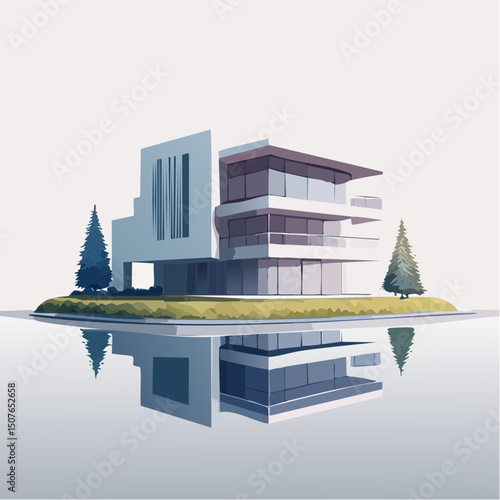 Vector Image: Artist's Rendition of Estate Home (32)