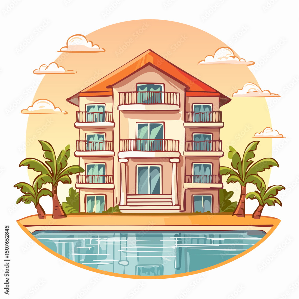 Obraz premium Vector Image: Artist's Rendition of Estate Home (97)
