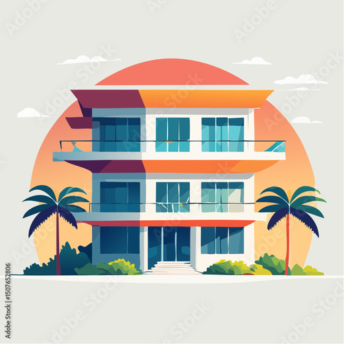 Vector Image: Artist's Rendition of Estate Home (84)