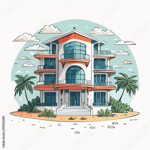Vector Image: Artist's Rendition of Estate Home (86)