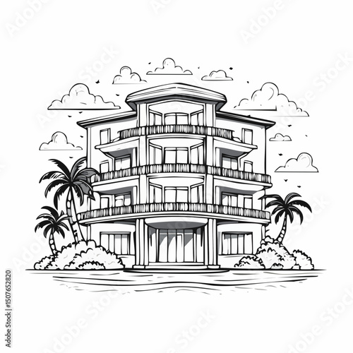 Vector Image: Artist's Rendition of Estate Home (87)