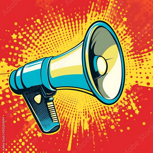 A vintage-style megaphone illustration.