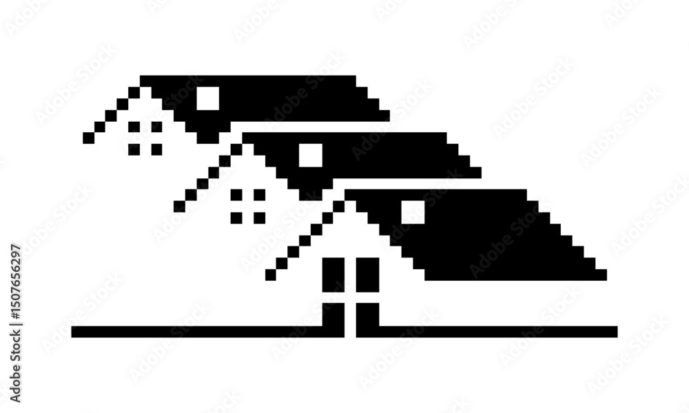 Obraz premium illustration home logo vector pixel art