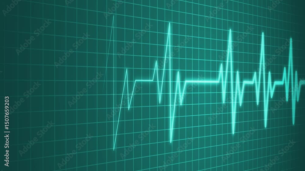 Electrocardiograph Animation with Heart Rhythm Signal Electrocardiograph Animation with Heart Rhythm Signal