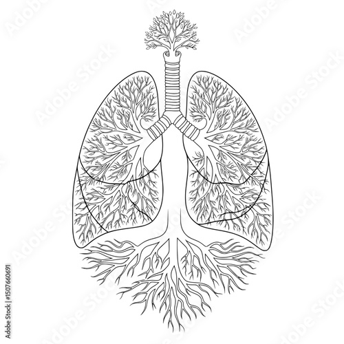Human lungs that turn into trees.