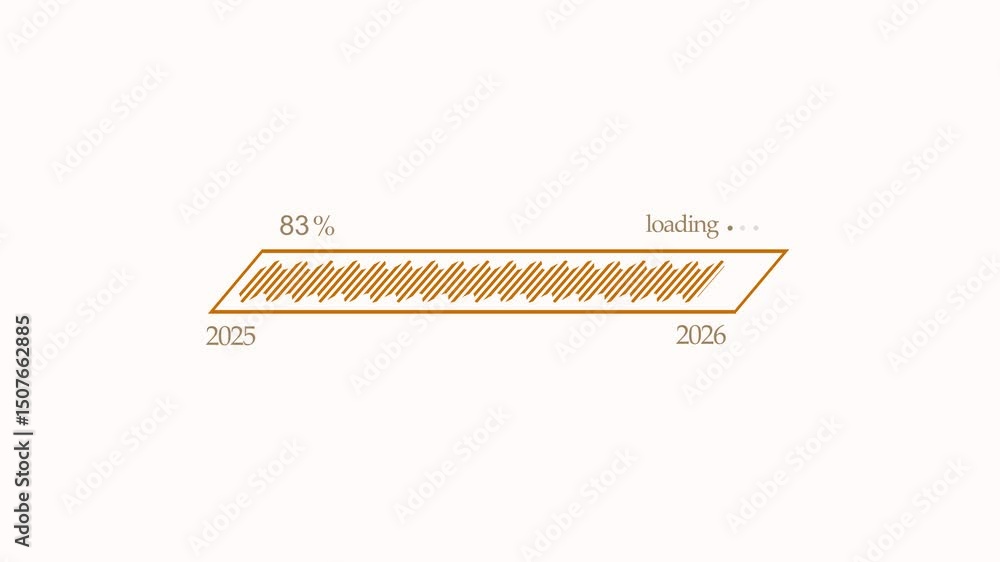 Minimalist Loading Bar Animated, 2025 to 2026 Transition, Digital ...
