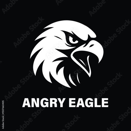 Angry EAGLE silhouette logo design