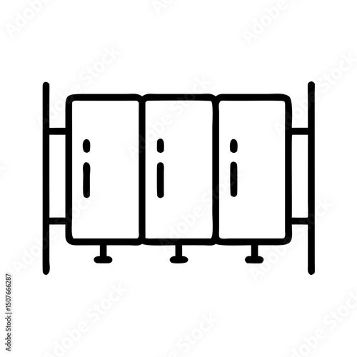 Simple outline illustration of a three-section radiator  