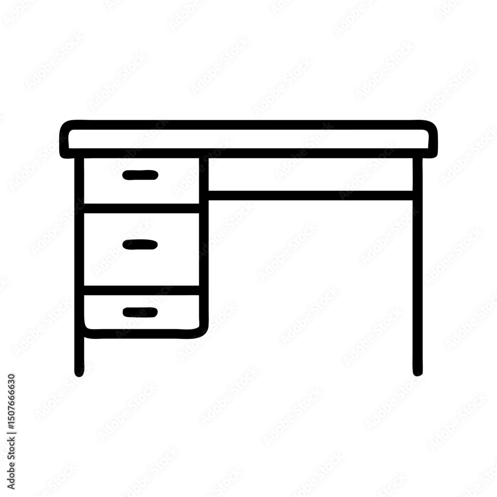 Simple desk with three drawers in minimalist style for home office Simple desk with three drawers in minimalist style for home office
