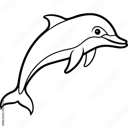 Pink River Dolphin Vector on White