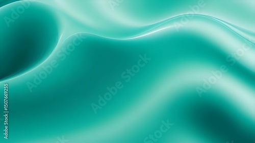 Bright cyan and mint green liquid gradient with smooth, airy flow fresh, modern, and clean