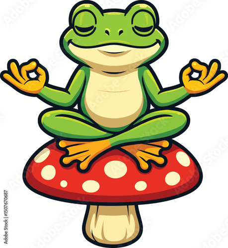 Vector illustration of cute frog cartoon isolated on white background
