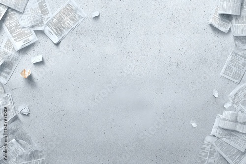 Abstract Background Of Scattered Paper Pieces