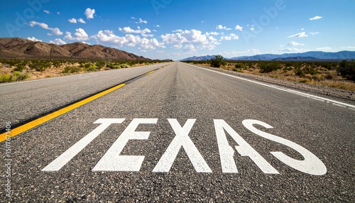 Wallpaper Mural Texas road highway path scenic landscape blue sky desert travel outdoors Torontodigital.ca