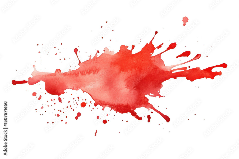 Red watercolor splash isolated on transparent background Red watercolor splash isolated on transparent background