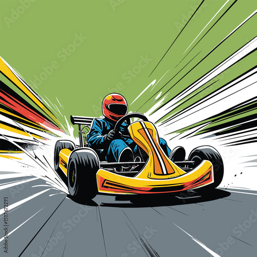 go kart vector art illustration for graphic design