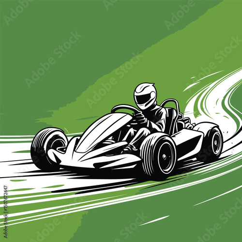 go kart vector art illustration for graphic design