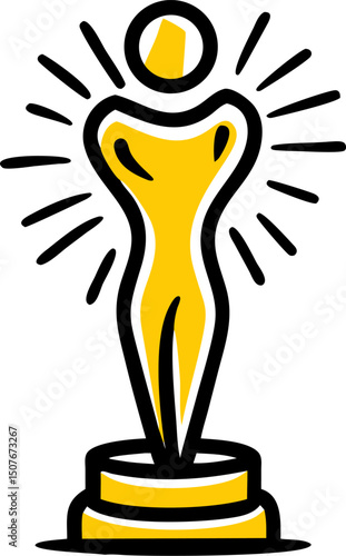 Golden award statue icon achievement success winner prize