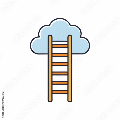 Ladder to the clouds reaching for dreams success ambition