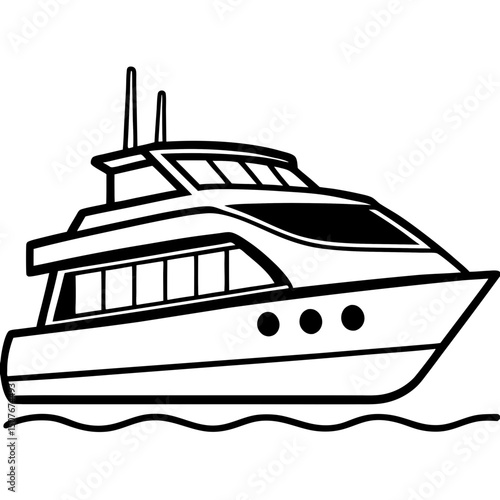 Minimal Catamaran Vector on White Background
