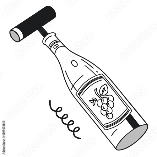 wine bottle vector illustration