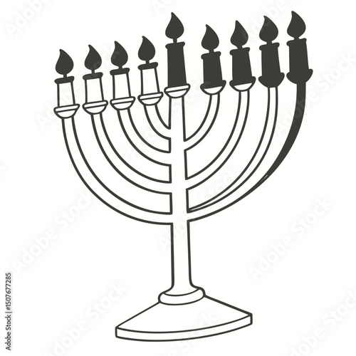 hanukkah menorah with candles