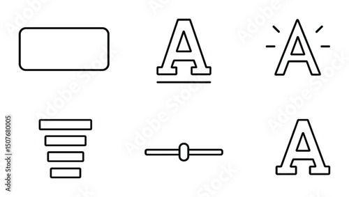 Graphic design tools icons set – outline, simple, creative design symbols