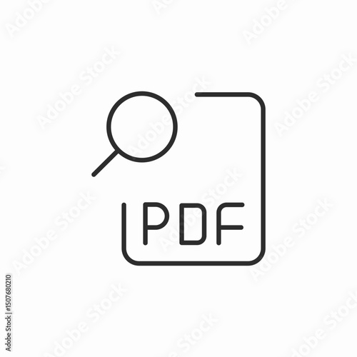 search pdf file icon sign vector
