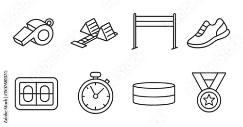 Sports silhouette icons set – fitness, athletics and competition symbols