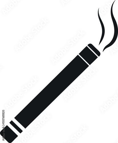 Cigarette silhouette vector icon on transparent background