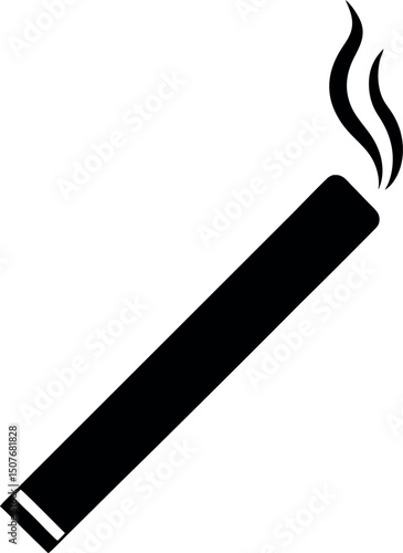 Cigarette silhouette vector icon on transparent background