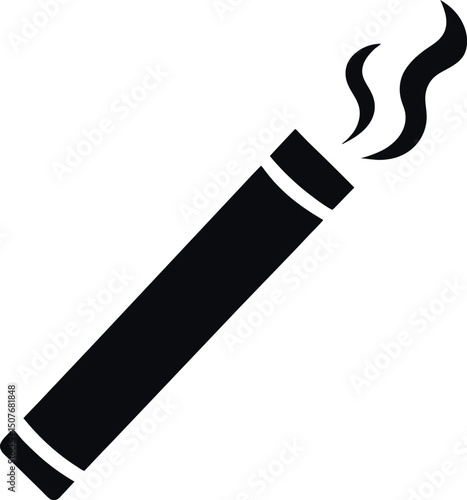Cigarette silhouette vector icon on transparent background