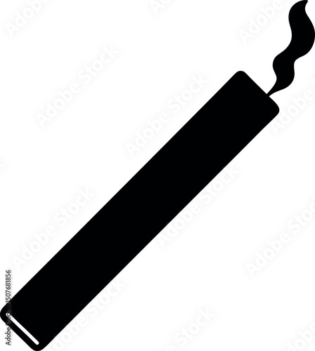 Cigarette silhouette vector icon on transparent background