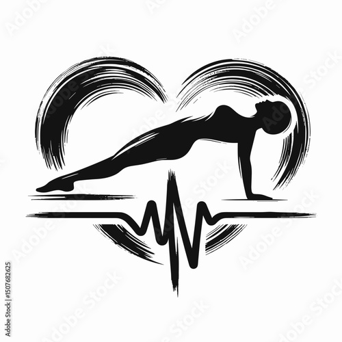 Woman holding plank pose 