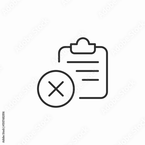 clipboard delete icon sign vector