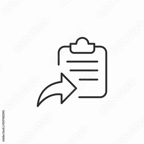 clipboard forward icon sign vector