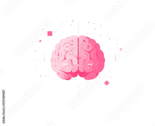 Modern flat color icon for medical apps and websites featuring a side view of the brain or mind