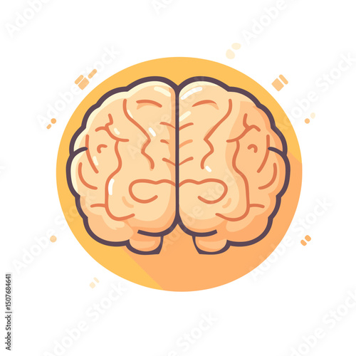 Sign human brain. Icon brain in rose circle isolated on white background. Modern illustration’ becomes ‘Modern illustration of sign human brain, icon brain in rose circle isolated on white background