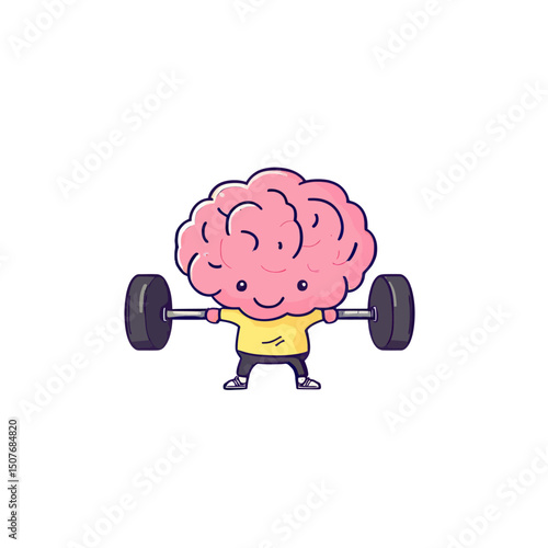 Innovative concept of brain training featuring dumbbell flat design