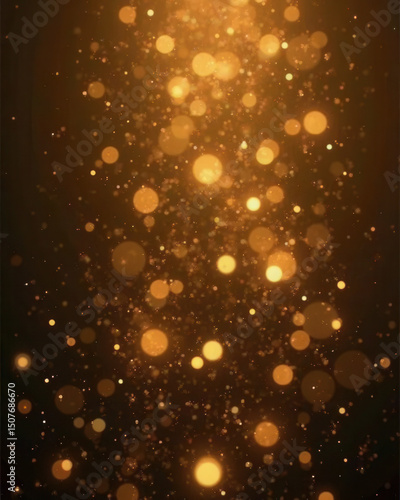 Abstract Golden Bokeh Lights on Dark Background Texture