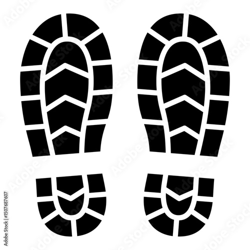Footprints glyph solid icon