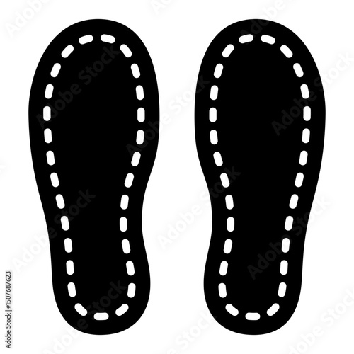 Footprints glyph solid icon