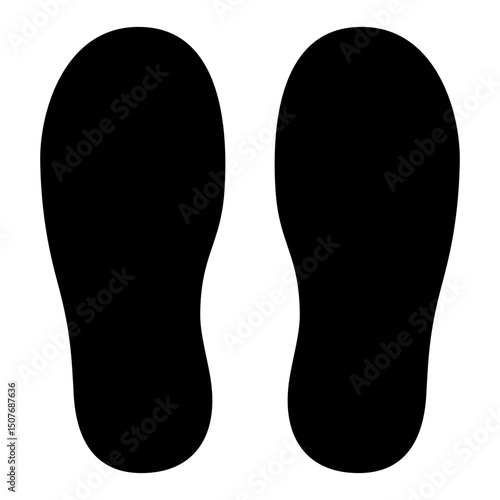 Footprints glyph solid icon