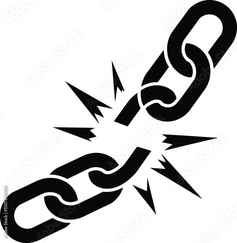 Broken Chain Link Icon Vector