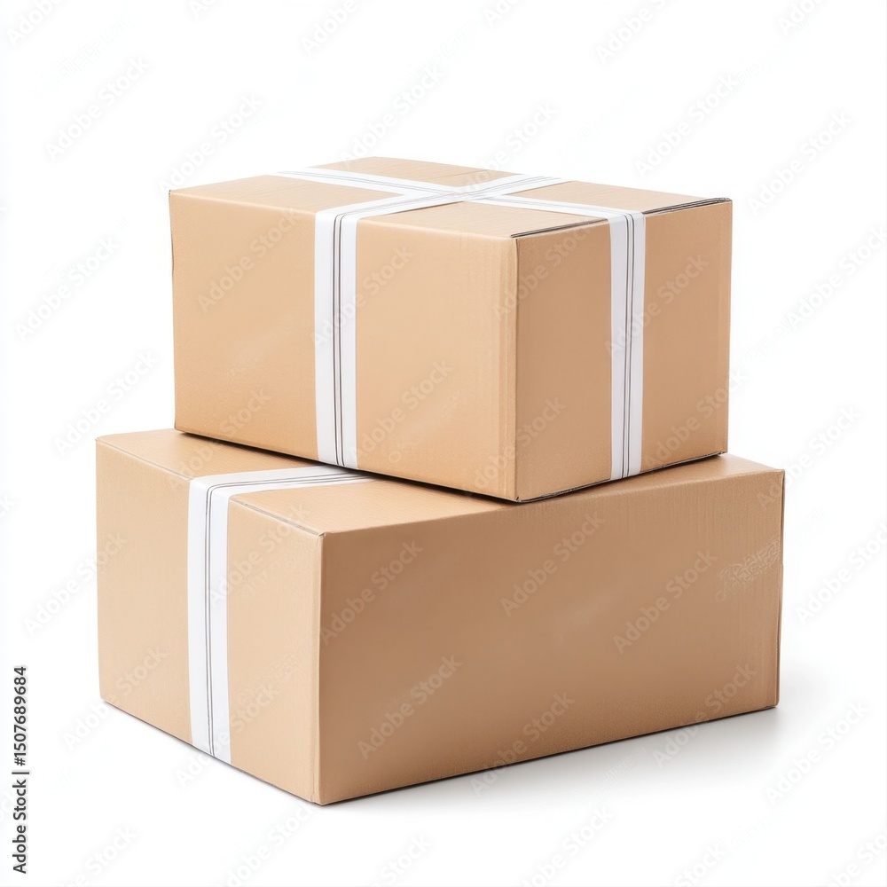 Obraz premium Cardboard Boxes Stacked Together for Shipping and Storage Solutions